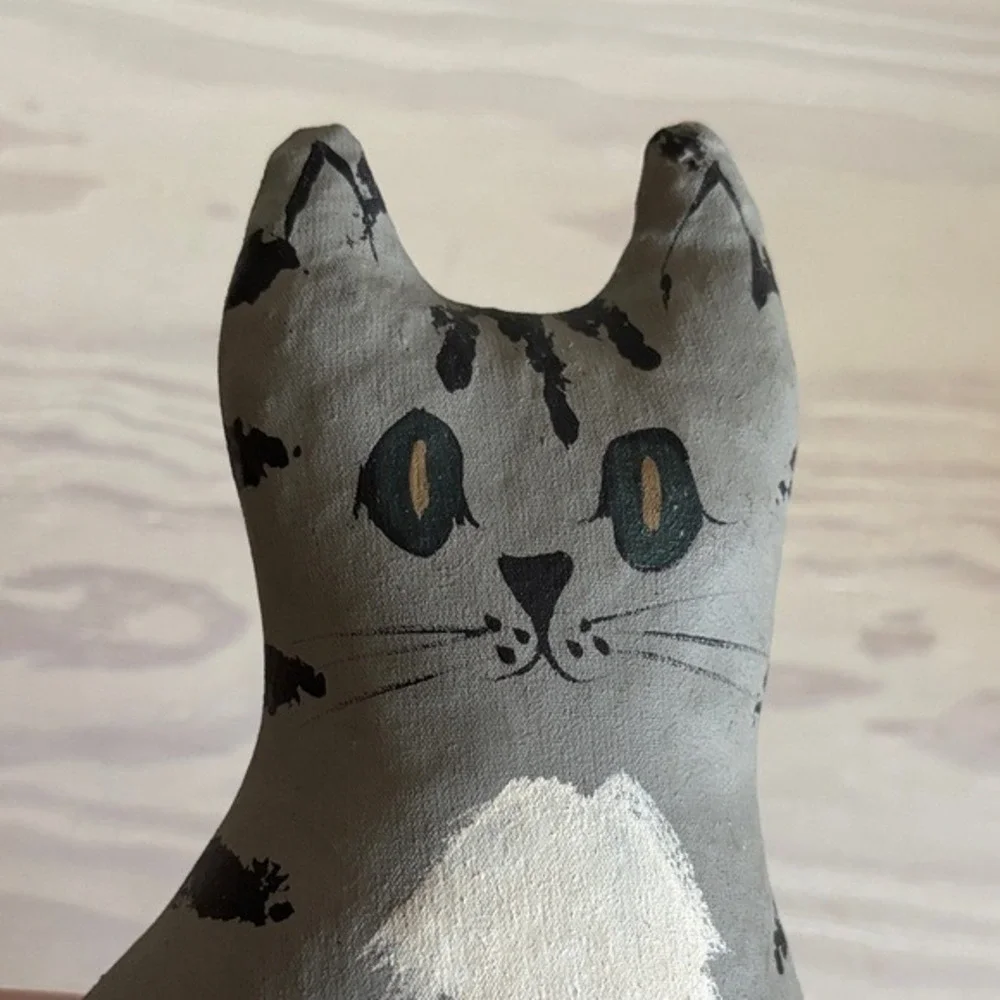 VTG‎ Toys From The Attic Gray Folk Art Cat Figurine